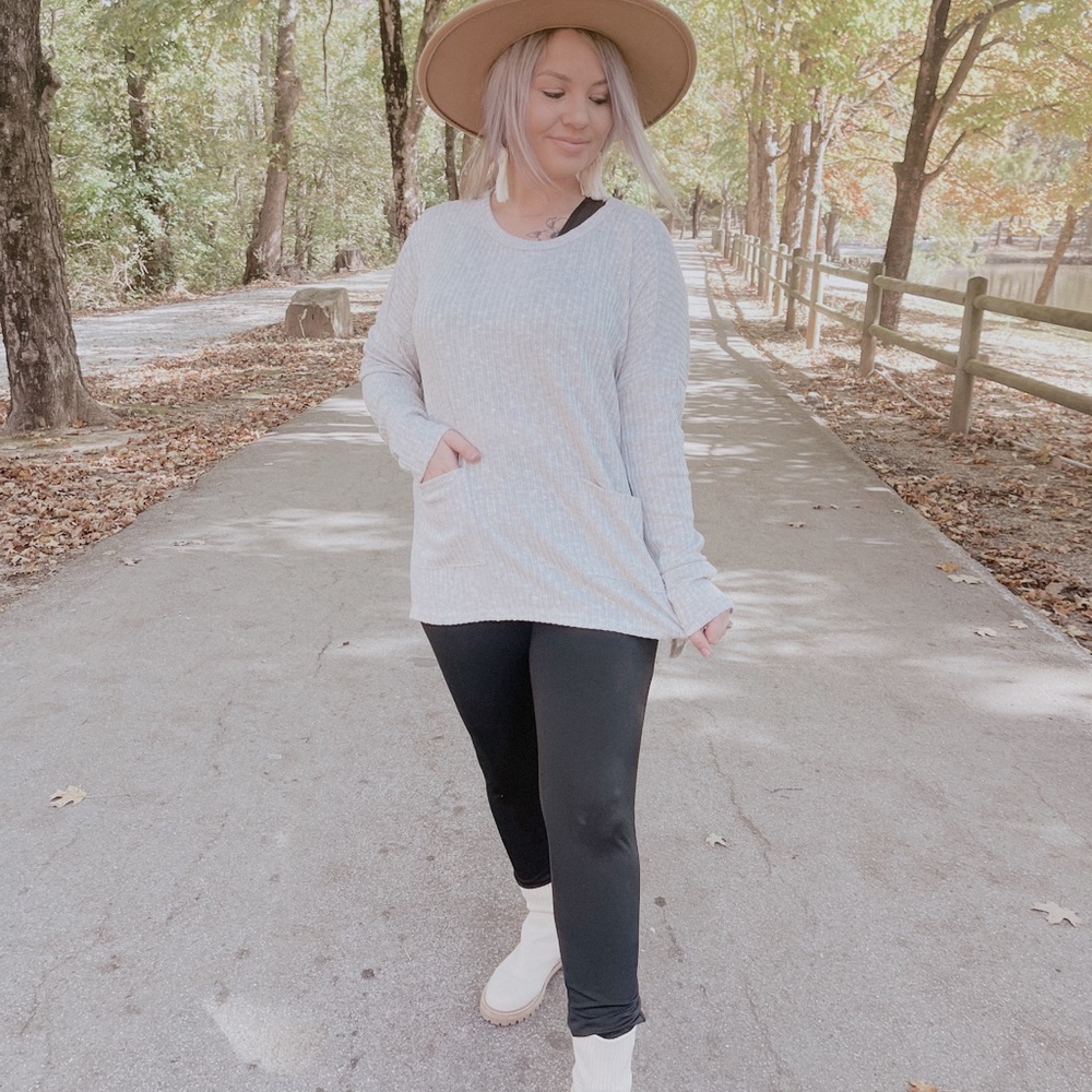 Pocketed textured long sleeve